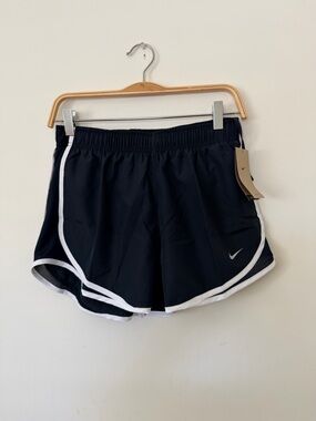 Nike Black Athletic Shorts with White Piping